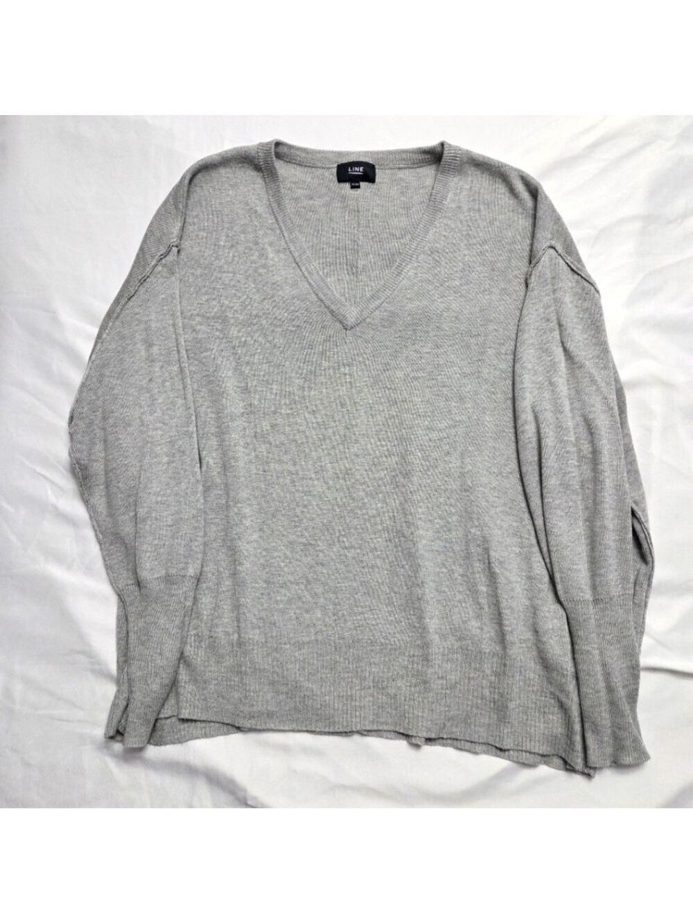 LINE The Label Grey V-Neck Dolman Sleeve Sweater Medium